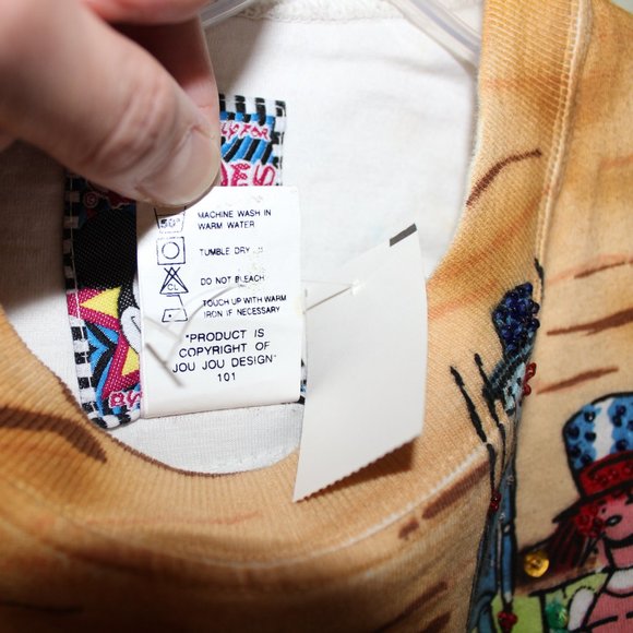 vintage 90s Disney by Joujou Christmas beaded sequin t-shirt Mickey's Workshop - Picture 5 of 16